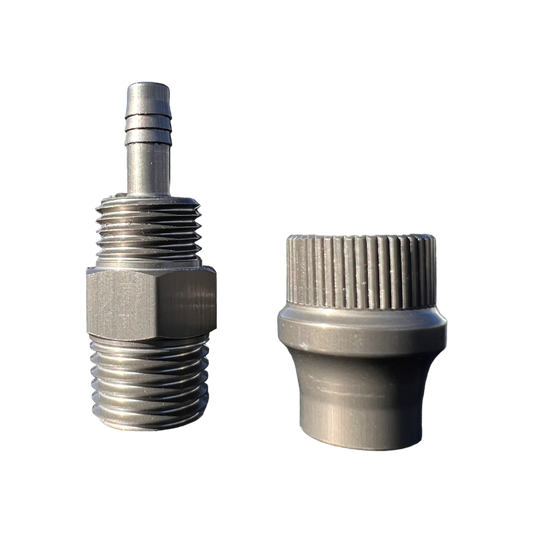 APEX DESIGNS - CRS Hose end Fitting 3/8" ID to 1/4" NPT with Cover Nut